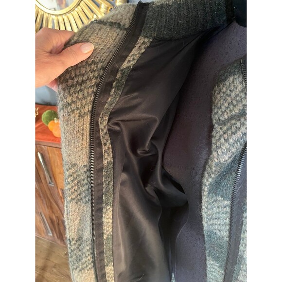 Rag & Bone Cammie Mohair Sweater Coat Green Buffalo Plaid oversized S Coat - Picture 5 of 11